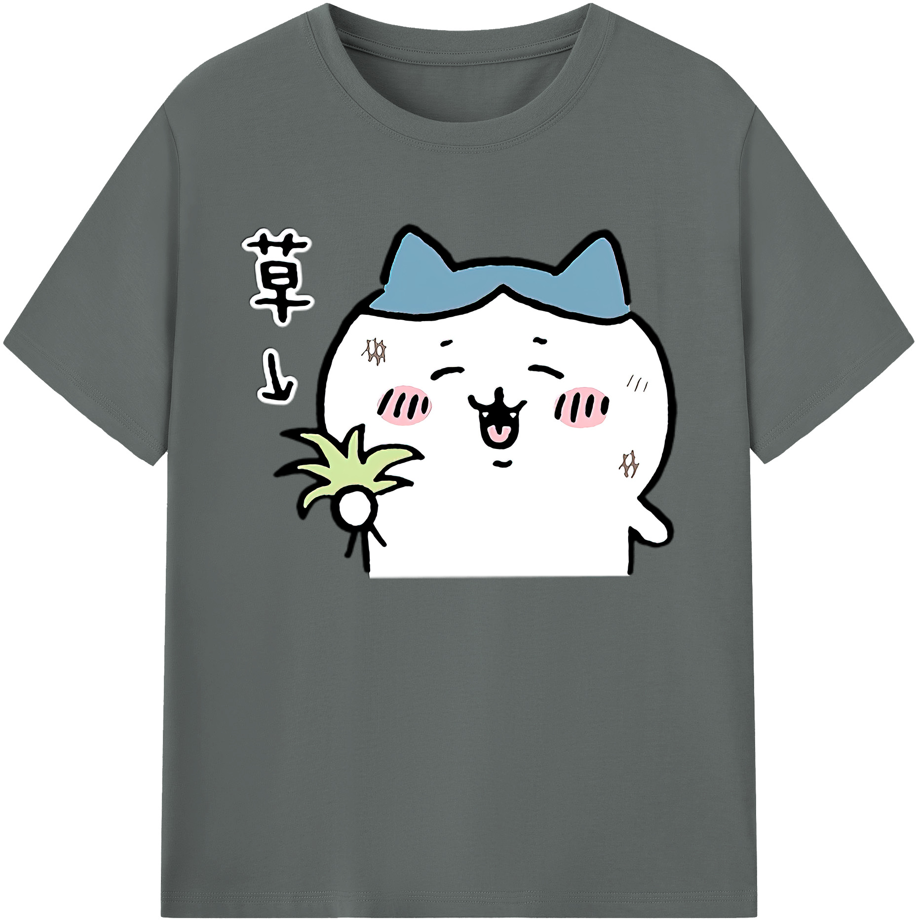 （画像用） ちいかわ ハチワレ Chii-kawa hachiware 綿100％ メンズ半袖Tシャツ｜肌触りやわらか＆通気性